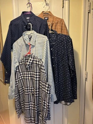 LOT x 6 Shirts Land's End Men Large Long Sleeve Button Up Work Casual Pattern (1 - Image 1 of 4