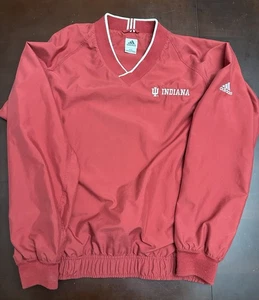 Vintage Indiana Hoosiers Jacket Mens Medium Red Pullover Windbreaker Adidas IU - Picture 1 of 5