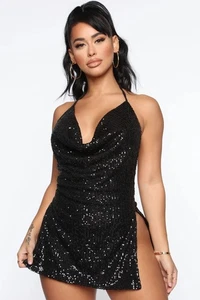 Fashion Nova Black Feeling Minikleid Frisky XS Neu Mit Etikett Sexy Minikleid - Bild 1 von 6
