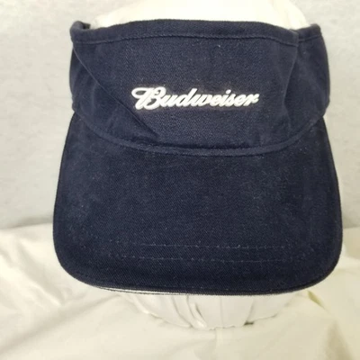 NWT BUDWEISER Official Product Brushed Cotton Embroidered Logo Golf Visor Blue - Image 1 of 4