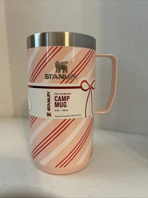 STANLEY STAY HOT CAMP MUG 24 OZ STRAWBERRY CREAM TWIST Christmas / Holiday - Image 1 of 4
