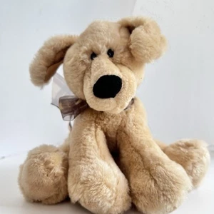 Gund Blitsy Puppy Dog Plush Yellow Lab Golden Retriever Plaid Bow Soft Lovey 8in - Picture 1 of 10