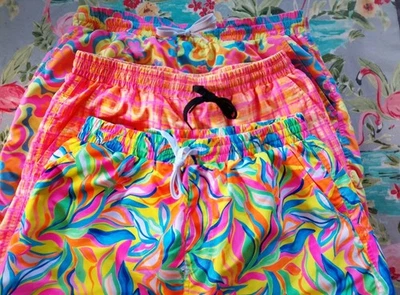  Of Kulani Kinis Swim Shorts 3 Pairs Men Large Citrus  Floral  6” Lot - Image 1 of 4