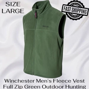 Winchester Fleece Weste durchgehender Reißverschluss grün Outdoor Jagd Herren Größe Large schneller Versand - Bild 1 von 5