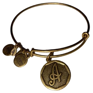 Alex & Ani Buchstabe A verstellbar Initiale Bettelarmband matt goldfarben KOSTENLOSER VERSAND - Bild 1 von 6