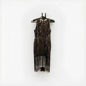 1920’s Inspired Black Lace And Fringe Flapper Dress from Endless Rose - Picture 1 of 1