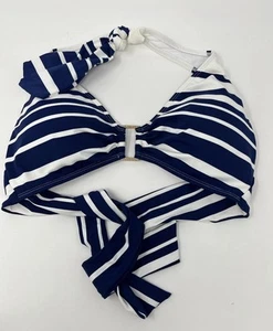Maritimes Bikini Oberteil, Lauren Ralph Lauren, Größe 8 Damen, UK 12, marine/weiß zum Binden - Bild 1 von 15