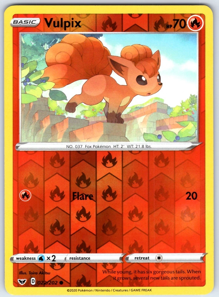 Vulpix Common SWSH01: Sword & Shield Base Set Reverse Holo 022/202 LP - Image 1 of 1