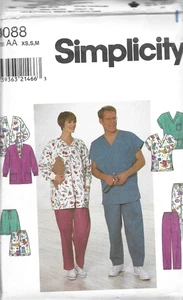 Simplicity Pattern #8088-Misses-Mens-Teens Jacket-Top-Pants or Shorts XS-S-M - Picture 1 of 1