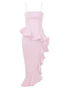 Zimmermann Harmony Tango Dress |Lilac/Pink, Asymmetric, Frills, Spaghetti Straps - Picture 1 of 10