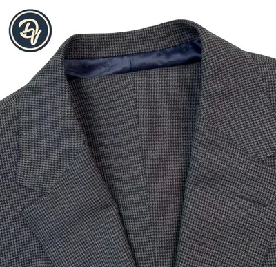 Mint 40 R Bespoke by Michael Andrews Charcoal Grey Micro Check Slim Fit Made USA - Image 1 of 4