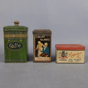 Lotto Scatole Latta Pubblicitarie Caffè Cacao Talmone Ridgways Tea Anni 50/60 - Imagen 1 de 13