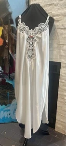 vintage california dynasty nightgown Slip Gown Bridal White Liquid Satin Size 2X - Bild 1 von 14