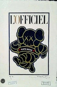 L'OFFICIEL, KAWS, Chum, Kate Moss, Artist Proof 22'x 15'x Signed Fairchild Paris - Picture 1 of 12