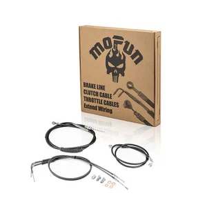 MOFUN 16” 18" Handlebar Extended Cable Kit For 93-05 Harley Dyna FXDWG Non-ABS - Picture 1 of 5