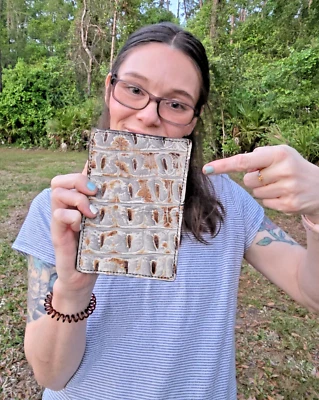 АЛЛИГАТОР кредитной карты чехол FAUX GATOR кожи ручной работы MILLENNIAL кредитной карты чехол - Изображение 1 из 4