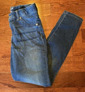 Cat & Jack Super Skinny Stretch Girl's Blue Jeans Size 10 Adjustable Waist - Picture 1 of 8