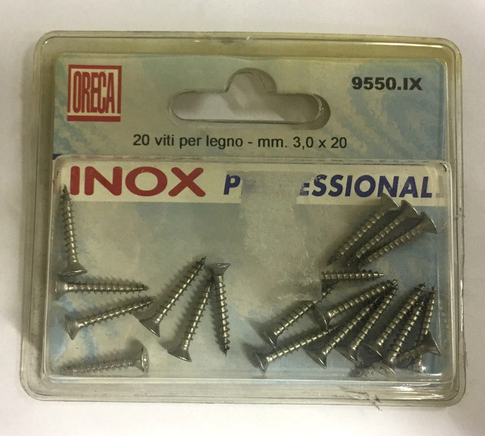 ORECA 20 viti per legno 3,0 x 20 mm codice 9550 in acciaio inox pronta consegna - Immagine 1 di 1