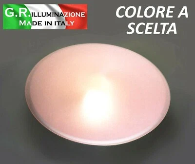 PLAFONIERA MODERNA IN VETRO ROSA 2 LUCI D.50 LAMPADARIO SALOTTO BAGNO Mina C. - Immagine 1 di 3