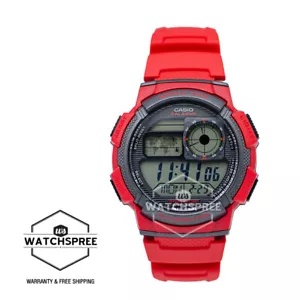 Casio Standard Digital Sporty Design Red Resin Band Watch AE1000W-4A - Picture 1 of 3