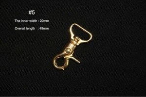 BRASS Swivel Clasp SNAP HOOK Wallet Key Ring Chain LeatherCraft Hardware DIY #5 - Picture 1 of 2