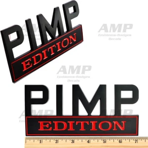 Insignias emblema negras grandes de 7" PIMP EDITION para Fender Car Truck jugador de EE. UU. - Imagen 1 de 1