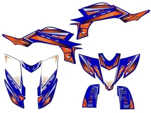 2003-2013 (Steel Frame Carb Model) YFZ 450 SURGE Blue Senge Graphics Kit Comp - Picture 1 of 7