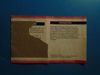 Intellivision System Changer Owner's Instruction Manual 2600 on Intellivision - Image 1 of 4