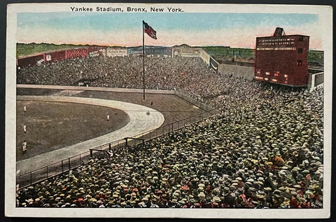 1920's Newly Built Yankee Stadium MLB Baseball Postcard Bronx New York Vintage Cover