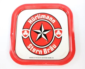Vintage Metal Bar Pub Tray Shepherd Neame Hürlimann Stern Brau Red/White - Picture 1 of 11