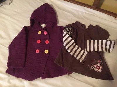 SUÉTER CON CAPUCHA First Impressions bebé niña doble botonadura 24 M Plus L/S Top Foto 1 de 4