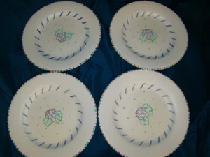 4 Crown Ducal Ware Snow Glaze Patent Pending Made in England 9" Teller  - Bild 1 von 8