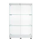 Easy Assembly Two Door Glass Cabinet Glass Display Cabinet with 3 Shelves Furnit