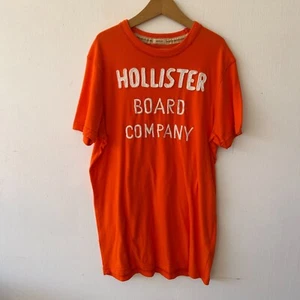 Hollister Surfer Cut T-shirt Mens Large Orange Embroidered Short Sleeve Tee - Picture 1 of 6