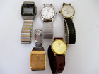 Lot de 5 montres homme vintage pour pièces ou réparation Benrus Pulsar Seiko Guess