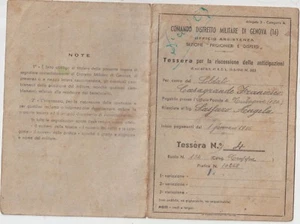 ITALIA 1946 TESSERA PER LA RISCOSSIONE DELLE ANTICIPAZIONI - Foto 1 di 2