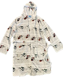 Berkshire Peanuts Snoopy-Druck hellgrau Kapuze Plüsch Morgenmantel Größe Small/Medium - Bild 1 von 8