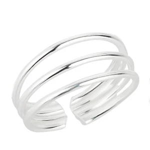 Anillo del dedo del pie anillo del dedo del pie tres lazos de anillo joyería del dedo del pie de plata 925 - Imagen 1 de 1
