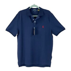 $95 NWT Polo Ralph Lauren Classic-Fit Polo Shirt Blue w Red Pony Sz MED    79/26