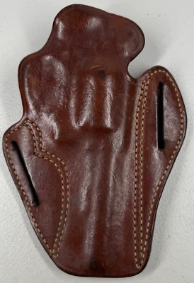 Coldre de couro marrom De Santis 34 mão direita - Compatível com revólver 3" - Imagem 1 de 4