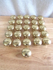 26 Solid Brass Polished Cabinet Knobs 1 1/8"Tall x 1 3/16" Across - Picture 1 of 6