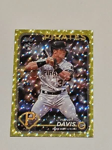 Henry Davis 2024 Topps Serie 1 Rookie #295 Giallo Crackle Foil 28/50 Pirati - Foto 1 di 2