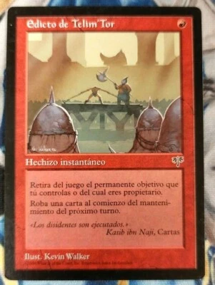 Telim' Tor's Edict MTG Spanish Mirage Rare Red Instant Moderately Played x1 JS2 - Image 1 of 4