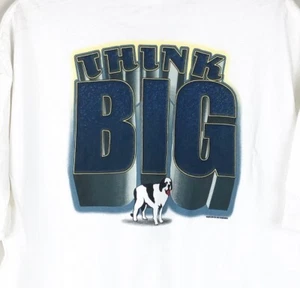 New VTG BIG DOGS Men “THINK BIG” Graphic Tee T-Shirt St. Bernard 1999 White XL - Picture 1 of 6