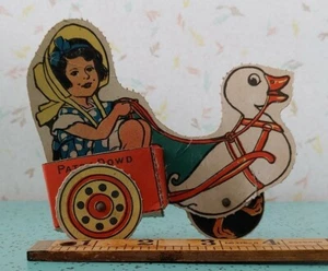 Milton J Cross NBC Radio Recortes Rueda Animada Juguete Patsy Dowd Niña Pato Tirado - Imagen 1 de 4