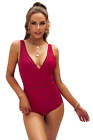 Size 8-10 M Womens Red Swimwear Swimmers Togs One-Piece Swimsuit Monokini