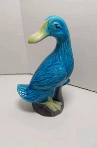 Rare Antique 18 Century Chinese Blue Porcelain Duck - Picture 1 of 17