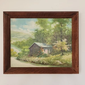 Pintura al óleo vintage cabaña de montaña mujer artista Silva Fern alrededor de 1930 firmada - Imagen 1 de 11
