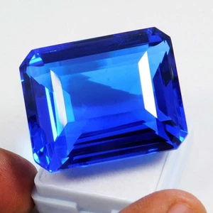 Certified 132.50 Ct Natural Tanzania Blue Tanzanite Emerald Cut Loose Gemstone ! - Picture 1 of 8