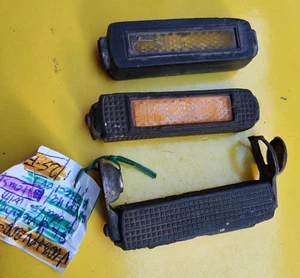 OLD RUBBER PEDALS WITH ORIGINAL INTACT CAT’S EYES GOMME PEDALI BICI - Picture 1 of 11